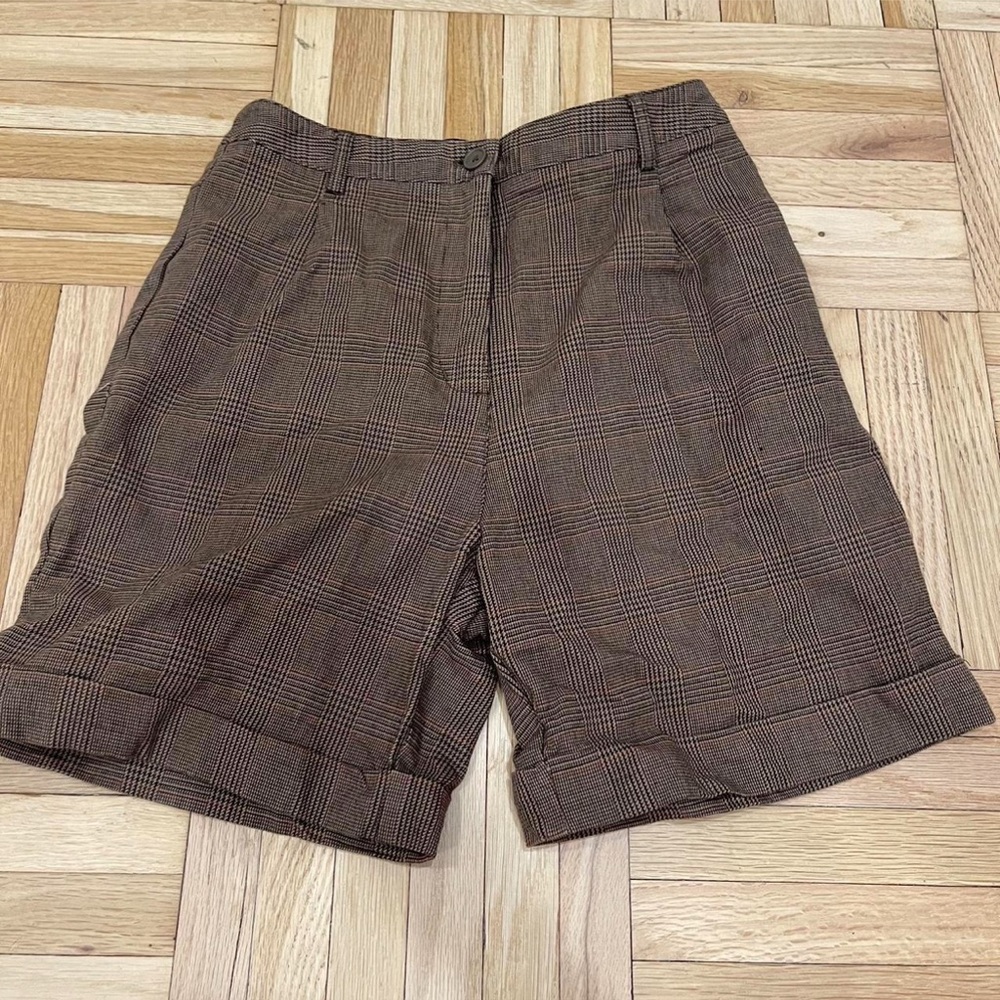 Brown plaid shorts